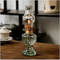 ビンテージ レトロ ガラス製 ランタン オイルランプ ガラスランプ 照明器具 オイルランプ ガラス （ ランプ ガラスランプ テーブルランプ